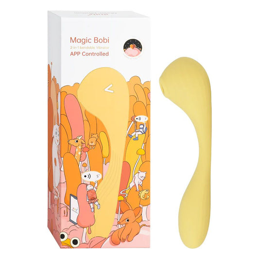 Estimulador Clitorial Y Vibrador Punto G Con App Magic Bobi Yellow